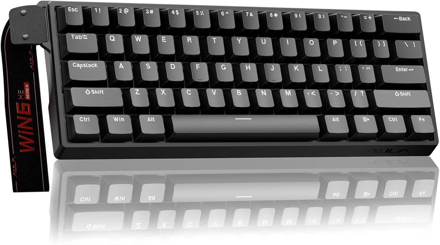 WIN60 HE - 60% Mechanical Gaming Keyboard Wired, Magnetic Switch Hot Swappable, Adjustable Actuation Rapid Trigger Mode, 8000 Hz Polling Rate, RGB Small Keyboard 60 Percent Compact Design for PC
