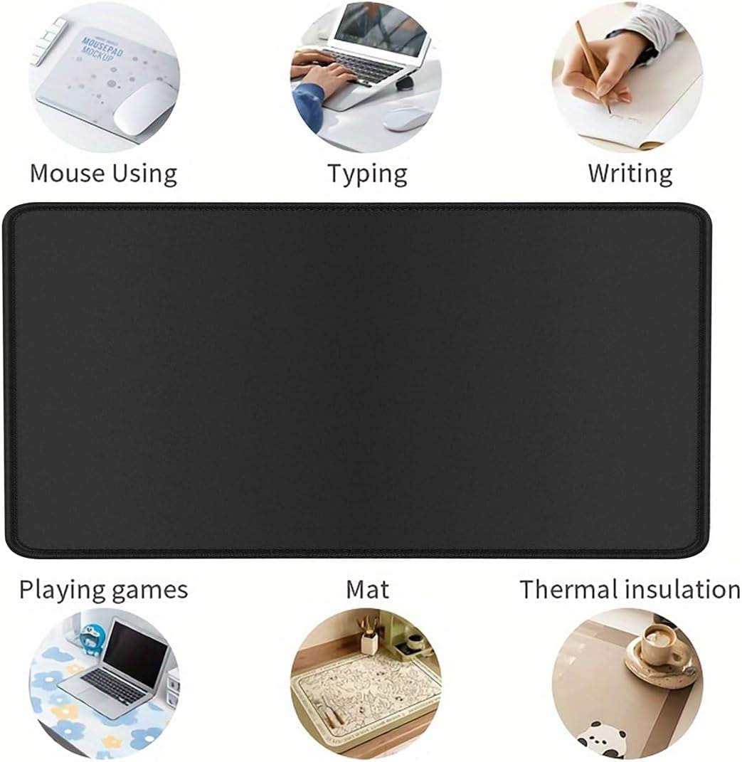 Large Gaming Mouse Pad with Non-Slip Base and Stitched Edges - Desk Mat for Keyboard and Mouse
