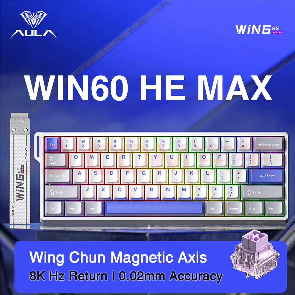 WIN60 WIN68 HE Esports Magnetic Switch Keyboard Rapid Trigger 8K Return RGB Hotswap 60% 68% Custom Game Keyboard