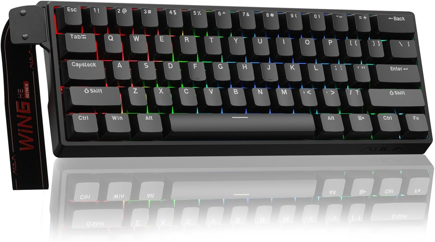 WIN60 HE - 60% Mechanical Gaming Keyboard Wired, Magnetic Switch Hot Swappable, Adjustable Actuation Rapid Trigger Mode, 8000 Hz Polling Rate, RGB Small Keyboard 60 Percent Compact Design for PC