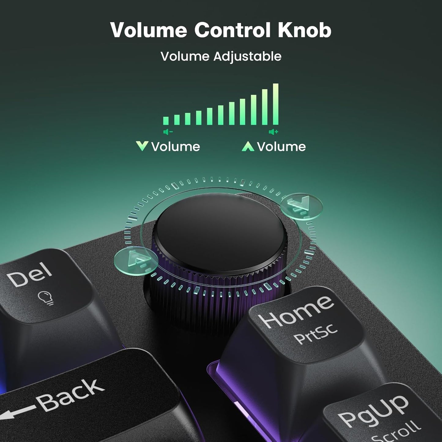 Gaming Keyboard, 75% Wired Keyboard, RGB Backlit, 82-Keys with Volume Knob Control, 26 Keys Anti-Ghosting, Whisper Quiet Gaming Switch Travel Friendly for Windows Laptop PC Mac-Grey