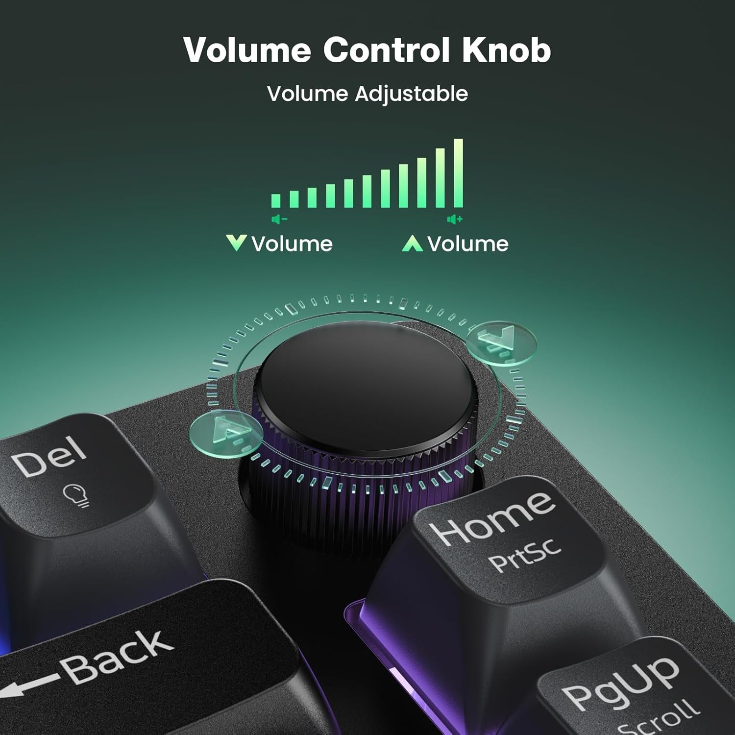 Gaming Keyboard, 75% Wired Keyboard, RGB Backlit, 82-Keys with Volume Knob Control, 26 Keys Anti-Ghosting, Whisper Quiet Gaming Switch Travel Friendly for Windows Laptop PC Mac-Grey