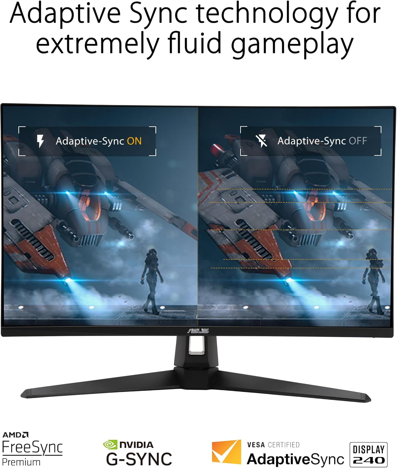 TUF Gaming 27” 1440P Gaming Monitor (VG27AQM1A) - QHD (2560 X 1440), 260Hz, 1Ms, Fast IPS, Extreme Low Motion Blur Sync, Freesync Premium, G-SYNC Compatible, Displayhdr400, 3 Year Warranty