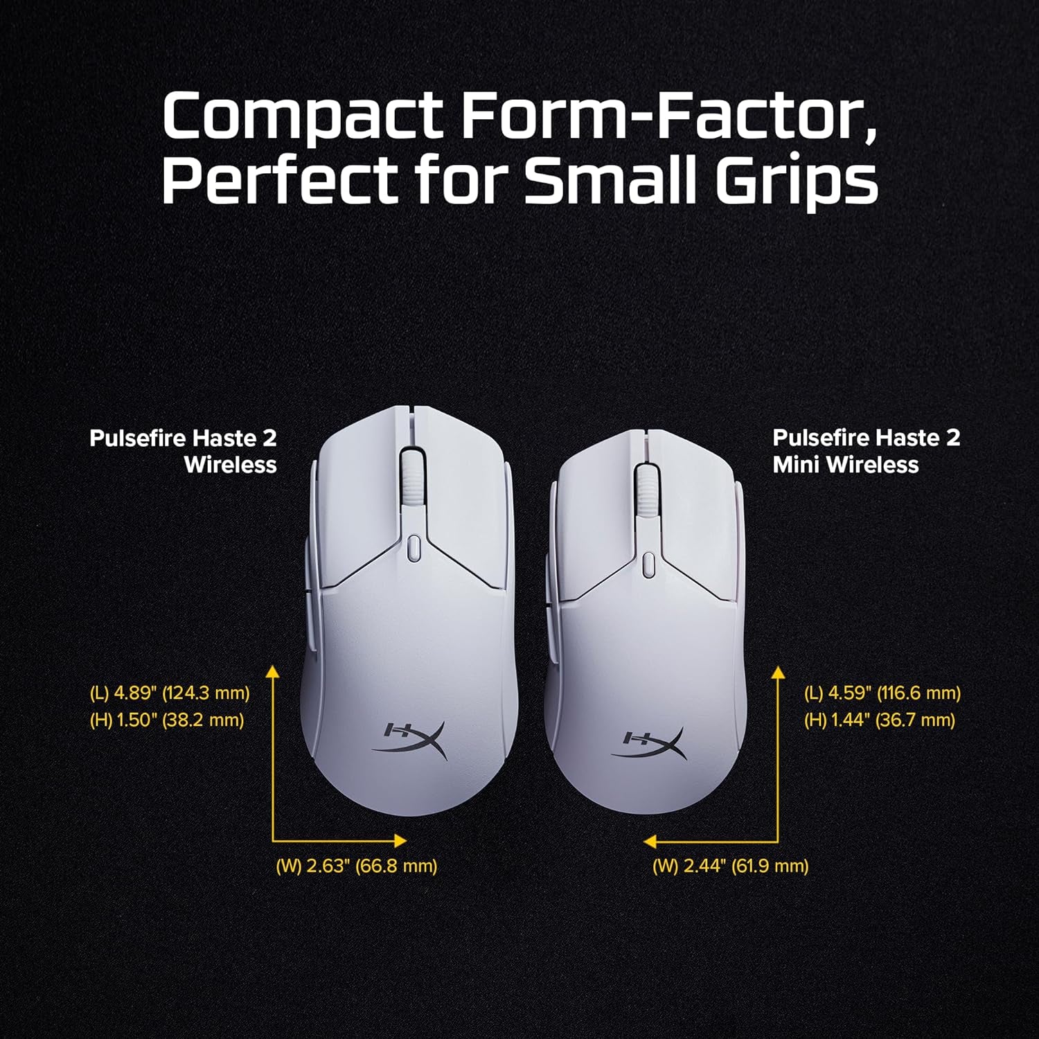 Pulsefire Haste 2 Mini – Wireless Gaming Mouse for PC Compact Lightweight Bluetooth 2.4Ghz White