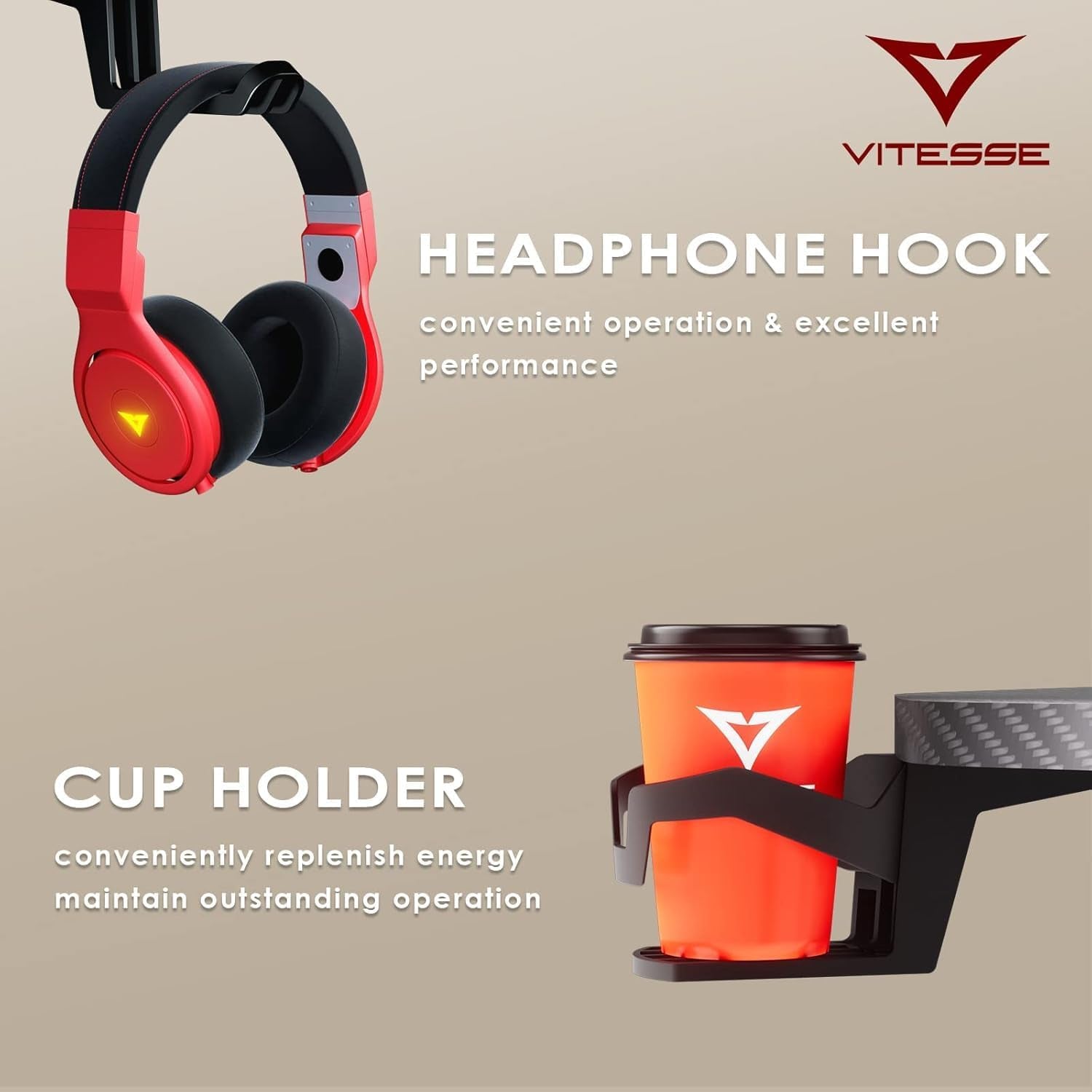 63 Inch Ergonomic Gaming Desk, Z Shaped Office PC Computer Desk with Large Mouse Pad, Gamer Tables Pro with USB Gaming Handle Rack, Stand Cup Holder and Headphone Hook, Black