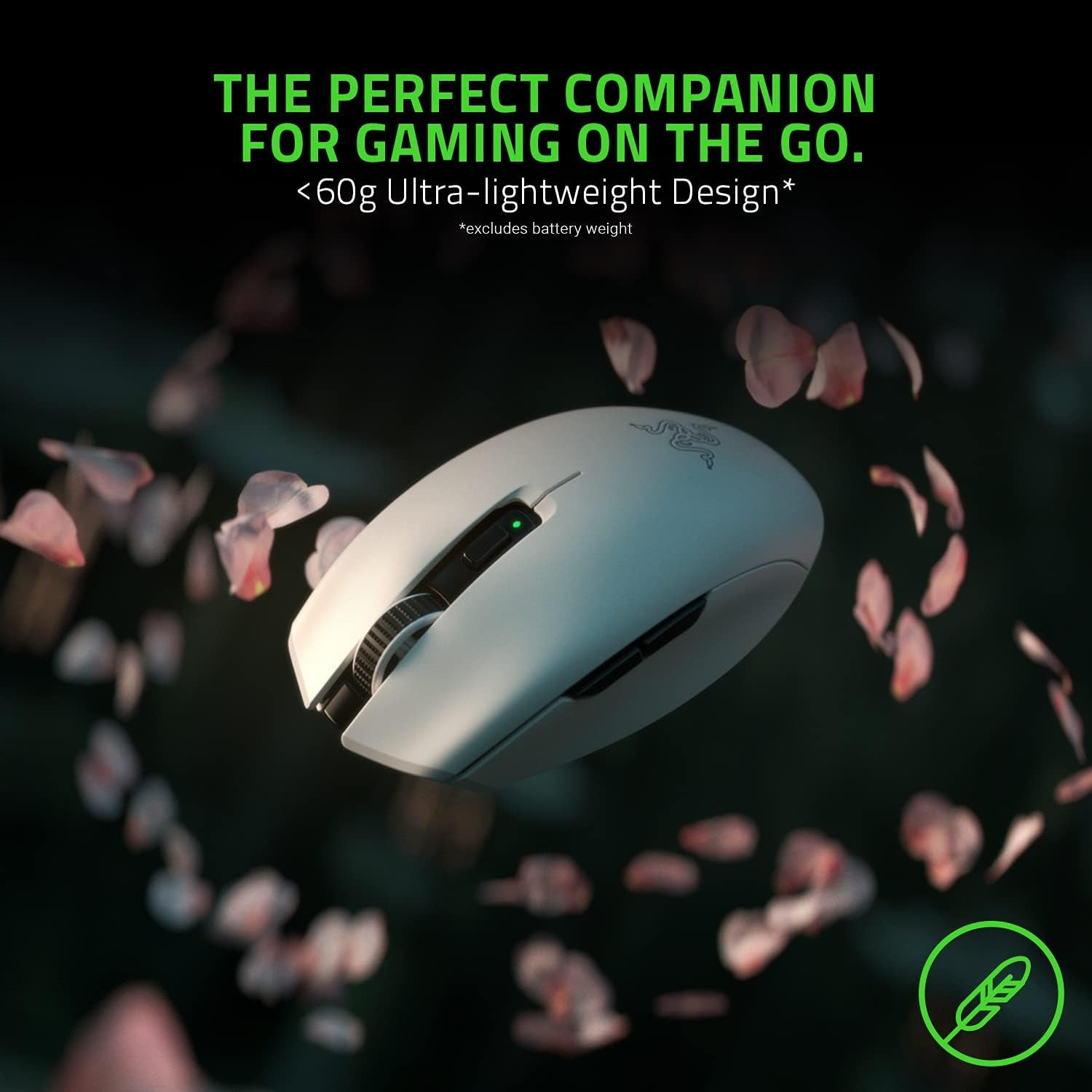Orochi V2 Mobile Wireless Gaming Mouse: Ultra Lightweight - 2 Wireless Modes - up to 950Hrs Battery Life - Mechanical Mouse Switches - 5G Advanced 18K DPI Optical Sensor - White