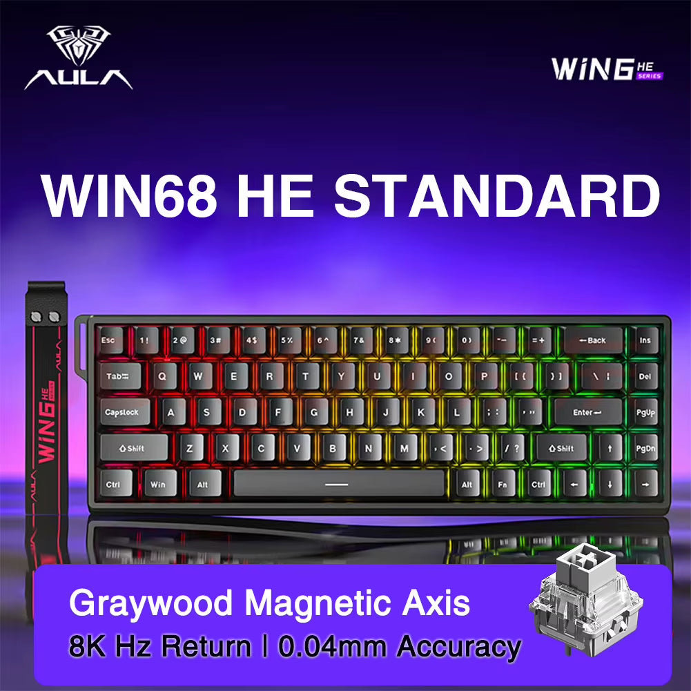 WIN60 WIN68 HE Esports Magnetic Switch Keyboard Rapid Trigger 8K Return RGB Hotswap 60% 68% Custom Game Keyboard