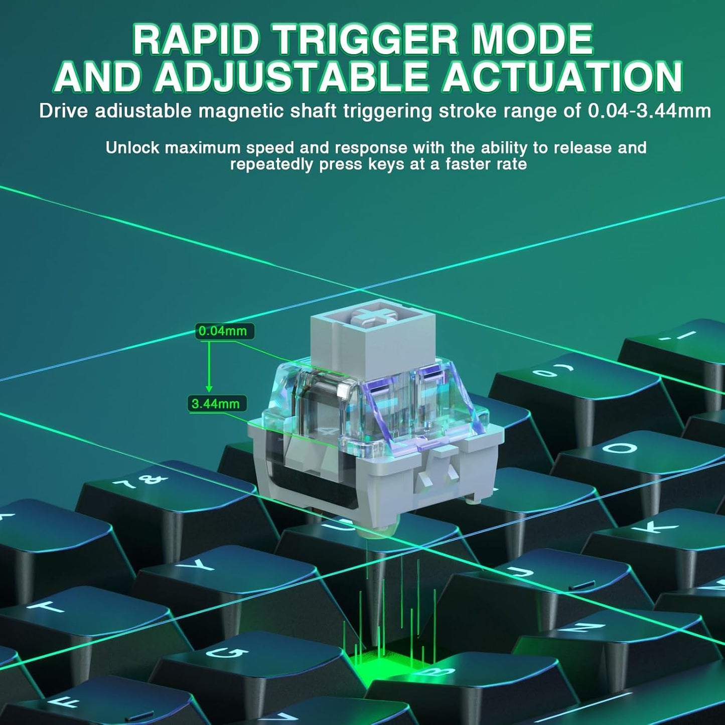 WIN60 HE - 60% Mechanical Gaming Keyboard Wired, Magnetic Switch Hot Swappable, Adjustable Actuation Rapid Trigger Mode, 8000 Hz Polling Rate, RGB Small Keyboard 60 Percent Compact Design for PC
