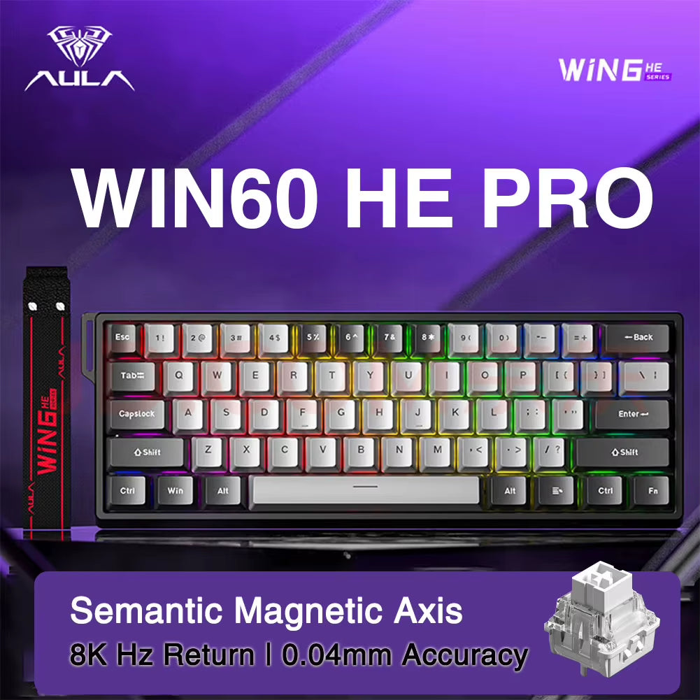 WIN60 WIN68 HE Esports Magnetic Switch Keyboard Rapid Trigger 8K Return RGB Hotswap 60% 68% Custom Game Keyboard