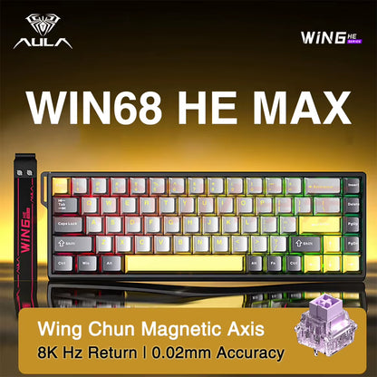 WIN60 WIN68 HE Esports Magnetic Switch Keyboard Rapid Trigger 8K Return RGB Hotswap 60% 68% Custom Game Keyboard