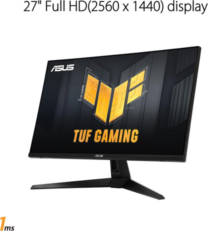 TUF Gaming 27” 1440P Gaming Monitor (VG27AQM1A) - QHD (2560 X 1440), 260Hz, 1Ms, Fast IPS, Extreme Low Motion Blur Sync, Freesync Premium, G-SYNC Compatible, Displayhdr400, 3 Year Warranty
