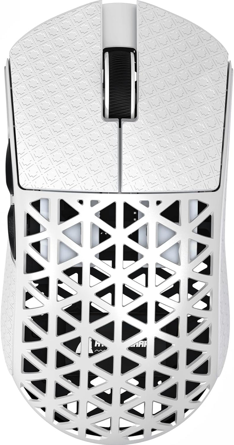 R5Ultra 8K Carbon Fiber Wireless Gaming Mouse with 42,000 DPI -PAW3950 MAX Sensor -Nordic 52840 MCU Chip-39G Ultra-Lightweight -Wired/Bt/2.4Ghz Wireless Programmable Mice Griptape for Pc/Mac(White)