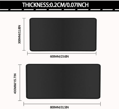 Large Gaming Mouse Pad with Non-Slip Base and Stitched Edges - Desk Mat for Keyboard and Mouse