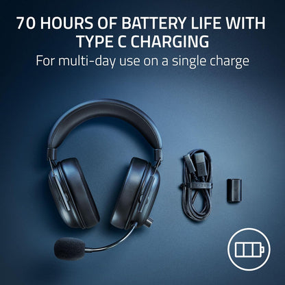 Blackshark V2 Hyperspeed Wireless Gaming Headset: 2.4Ghz, Bluetooth or USB - THX Spatial Audio - Titanium 50Mm Drivers - 70 Hr Battery - for Xbox Series X, Series S, PS5, PC, Switch 2 - Black