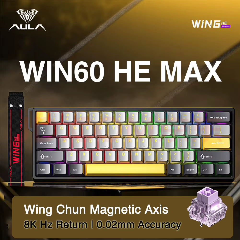WIN60 WIN68 HE Esports Magnetic Switch Keyboard Rapid Trigger 8K Return RGB Hotswap 60% 68% Custom Game Keyboard