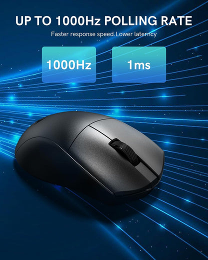 Wireless Gaming Mouse, 54G Lightweight, Tri-Mode 2.4G/USB C Wired/Bluetooth, Black PC Gaming Mice for Computer Laptop Mac Windows, Max 128000 DPI, 1K Polling, 6 Programmable Buttons, M821