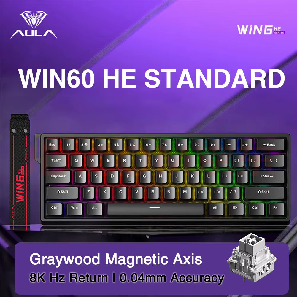WIN60 WIN68 HE Esports Magnetic Switch Keyboard Rapid Trigger 8K Return RGB Hotswap 60% 68% Custom Game Keyboard