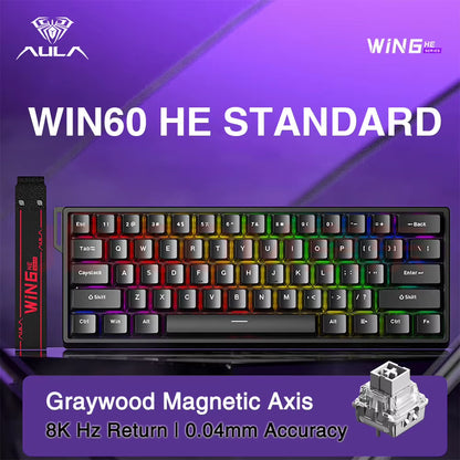 WIN60 WIN68 HE Esports Magnetic Switch Keyboard Rapid Trigger 8K Return RGB Hotswap 60% 68% Custom Game Keyboard