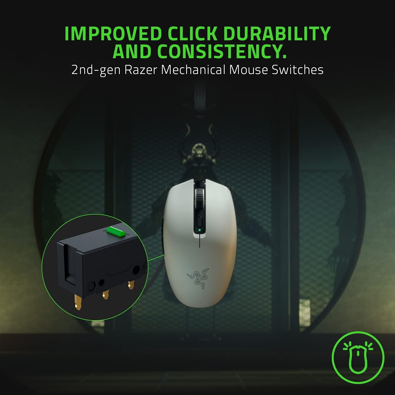 Orochi V2 Mobile Wireless Gaming Mouse: Ultra Lightweight - 2 Wireless Modes - up to 950Hrs Battery Life - Mechanical Mouse Switches - 5G Advanced 18K DPI Optical Sensor - White