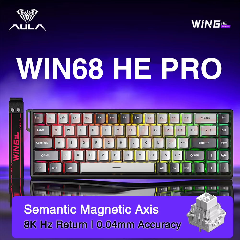 WIN60 WIN68 HE Esports Magnetic Switch Keyboard Rapid Trigger 8K Return RGB Hotswap 60% 68% Custom Game Keyboard