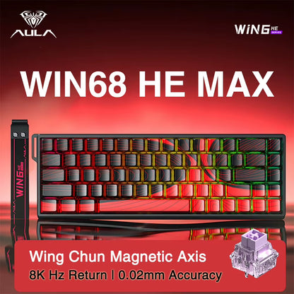WIN60 WIN68 HE Esports Magnetic Switch Keyboard Rapid Trigger 8K Return RGB Hotswap 60% 68% Custom Game Keyboard