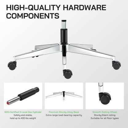 Mesh Ergonomic Office Chair with Footrest,High Back Mesh Gaming Chair with Lumbar Support,Adjustable Headrest and Armrests for Home Office Desk Chair (Modern, Grey)