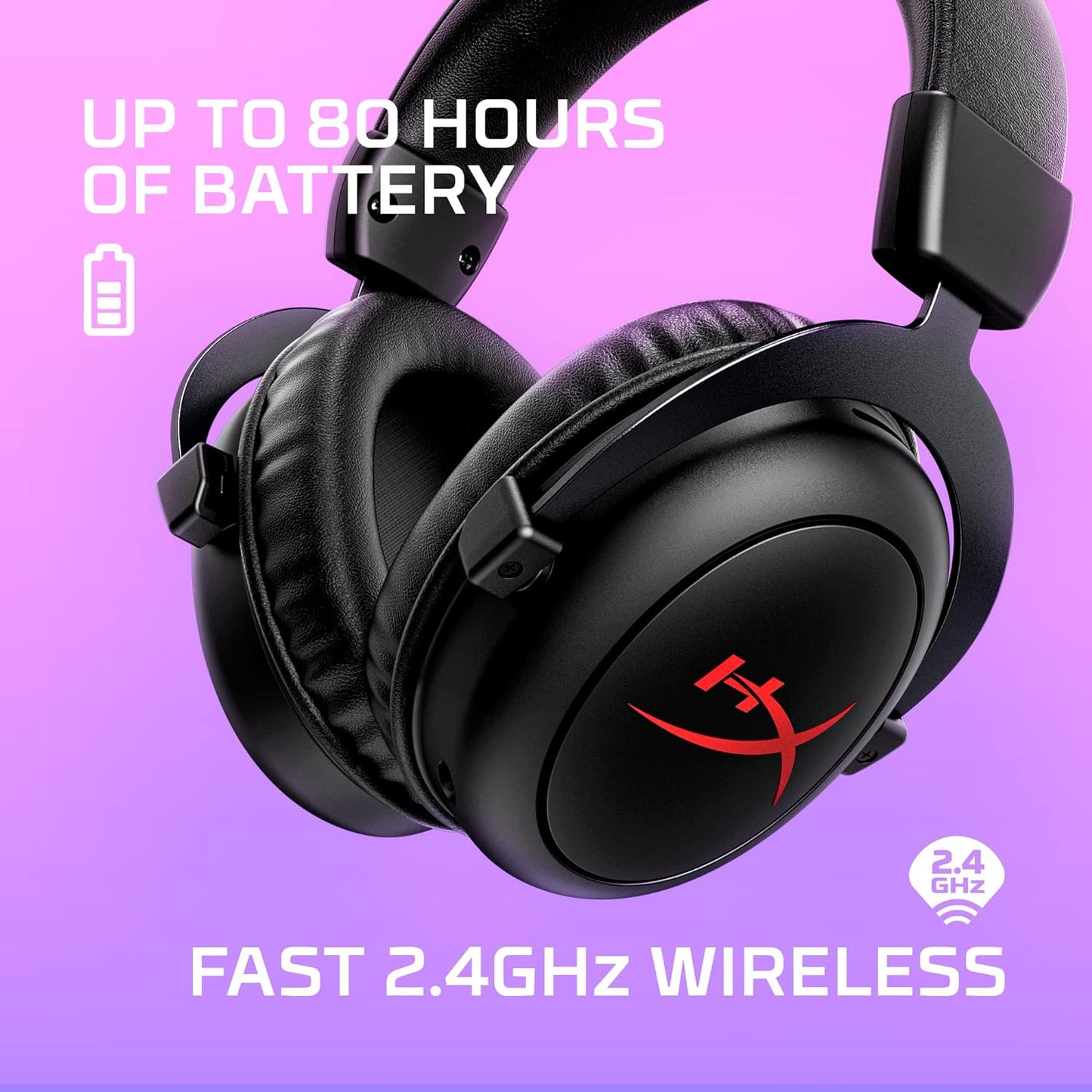 Cloud II Core Wireless - Gaming Headset for PC, DTS Headphone:X Spatial Audio, Memory Foam Ear Pads, Black